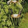 ACHLA Double Cattail Bird Bath With Iron Perches
