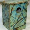 Amaranth Stoneware Unique Birdhouses Orchard Nest Box- Teal Or Cobalt