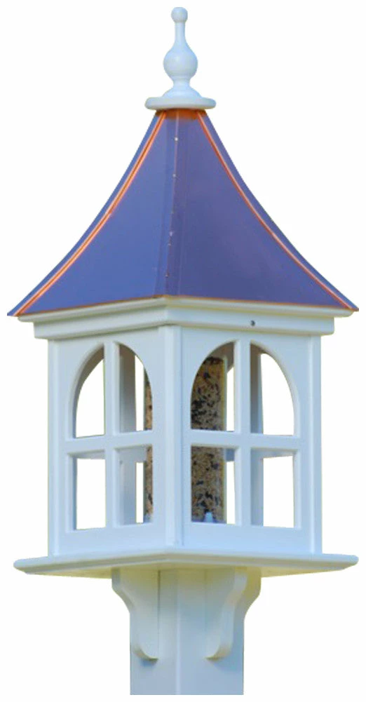 The Birdhouse Chick Copper Roof Bird Feeder Gentle Slope - 28x12