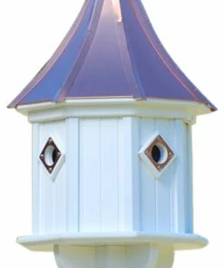 The Birdhouse Chick Copper Roof Birdhouse 34x14 Slope- 4 Portals Copper Roof Birdhouses