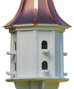 The Birdhouse Chick Copper Roof Birdhouses Copper Roof Dovecote Birdhouse 36x14 Ribbon Detail- 8 Perches