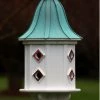 The Birdhouse Chick Copper Roof Dovecote Birdhouse 36x14 Ribbon Detail- 8 Portals Copper Roof Birdhouses