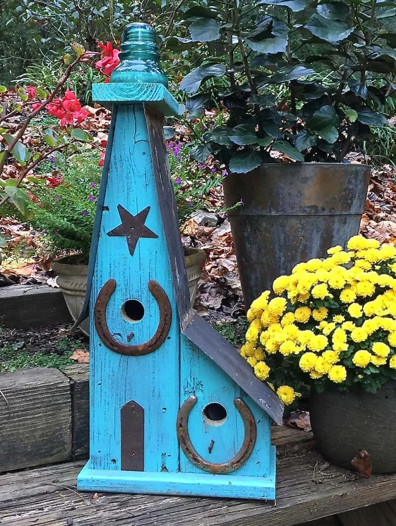 The Birdhouse Chick Unique Birdhouses Barn Wood Birdhouse- Vintage Insulator Series