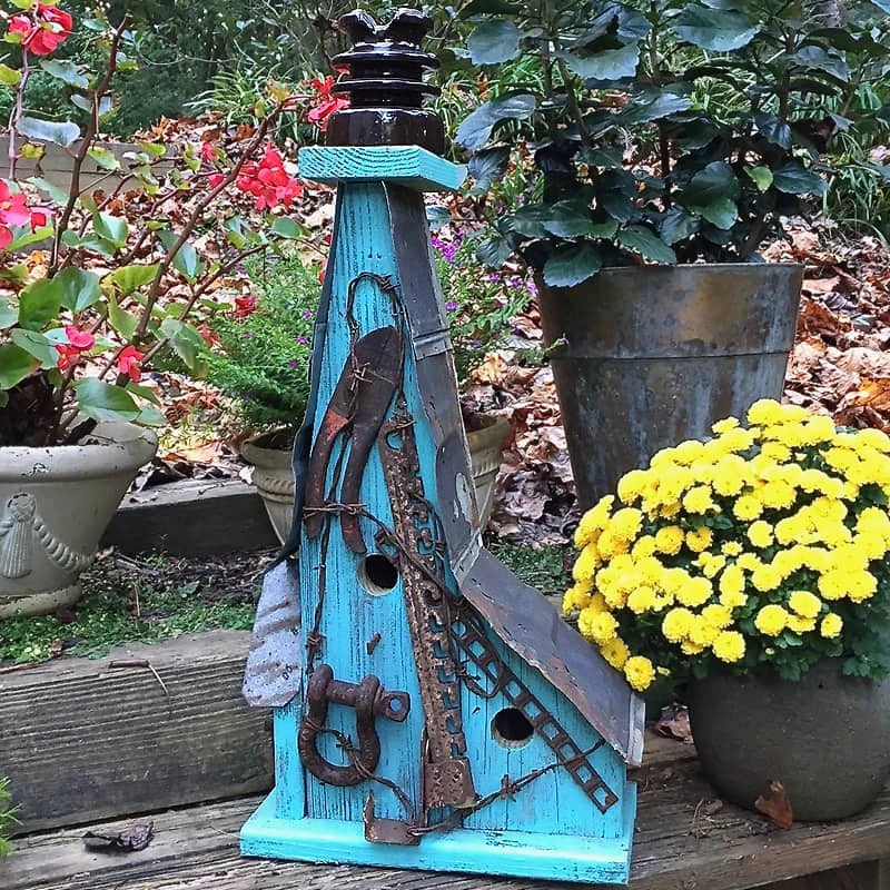 The Birdhouse Chick Unique Birdhouses Barn Wood Birdhouse- Vintage Insulator Series