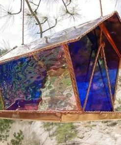 Black Hills Glass Works Copper & Stained Glass Bird Feeder Unique Bird Feeders