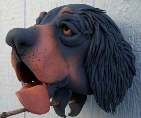 Doug Fey Scottish Setter Ceramic Birdhouse