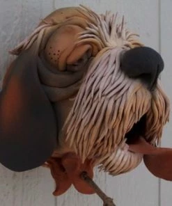 Doug Fey Dog & Cat Ceramic Birdhouse St. Bernard Ceramic Birdhouse