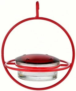 Couronne Red Orb With Perch Hummingbird Feeder