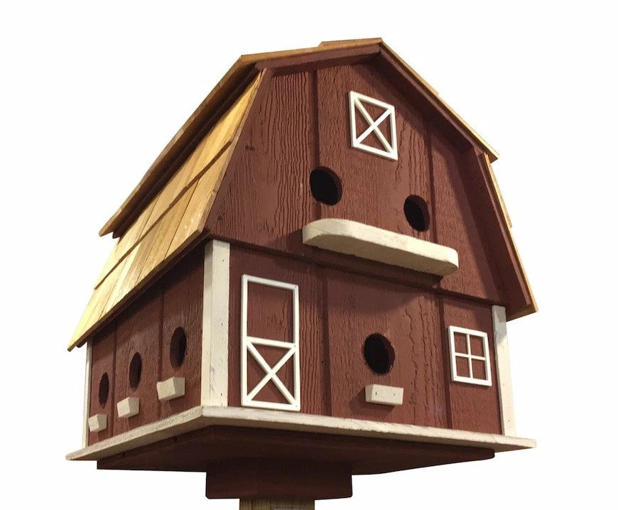 Home Bazaar Purple Martin Barn 12-Nest Church Birdhouses, Vintage-Rustic