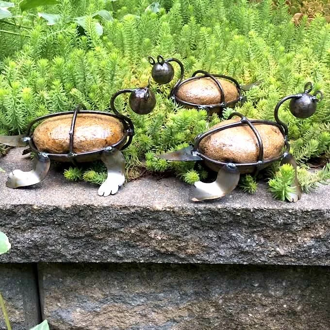 The Birdhouse Chick Rock Turtle Garden Sculptures Set/3