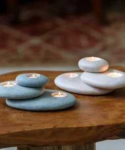 Garden Age Supply Stacked Stone Candle Holder