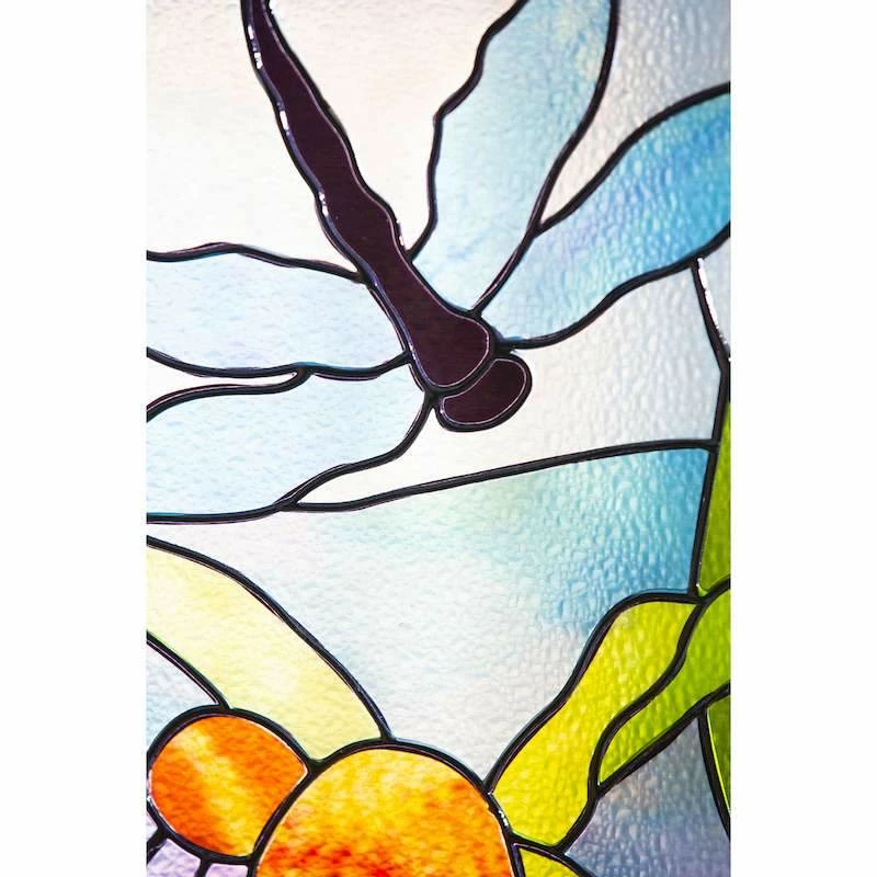 Evergreen Enetrprises Stained Glass Dragonfly Panel