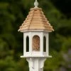 The Birdhouse Chick Vinyl Bird Feeders Gazebo Bird Feeder-Vinyl With Cypress Roof 10x28