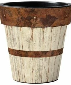 Studio M Wood Plank Vinyl Planters-Set/3 Planters, Urns & Pots