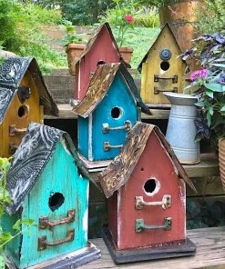 The Birdhouse Chick Barn Wood & Tin Rustic Birdhouses Church Birdhouses, Vintage-Rustic