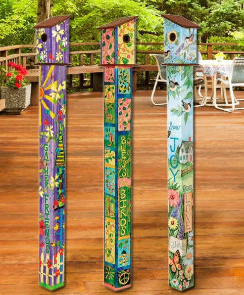 Studio M Birdhouse Art Poles 6 Ft. Post Unique Birdhouses