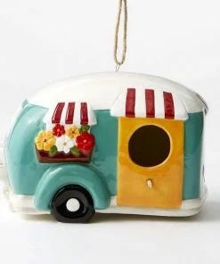 The Birdhouse Chick Unique Birdhouses Ceramic Camper Birdhouse