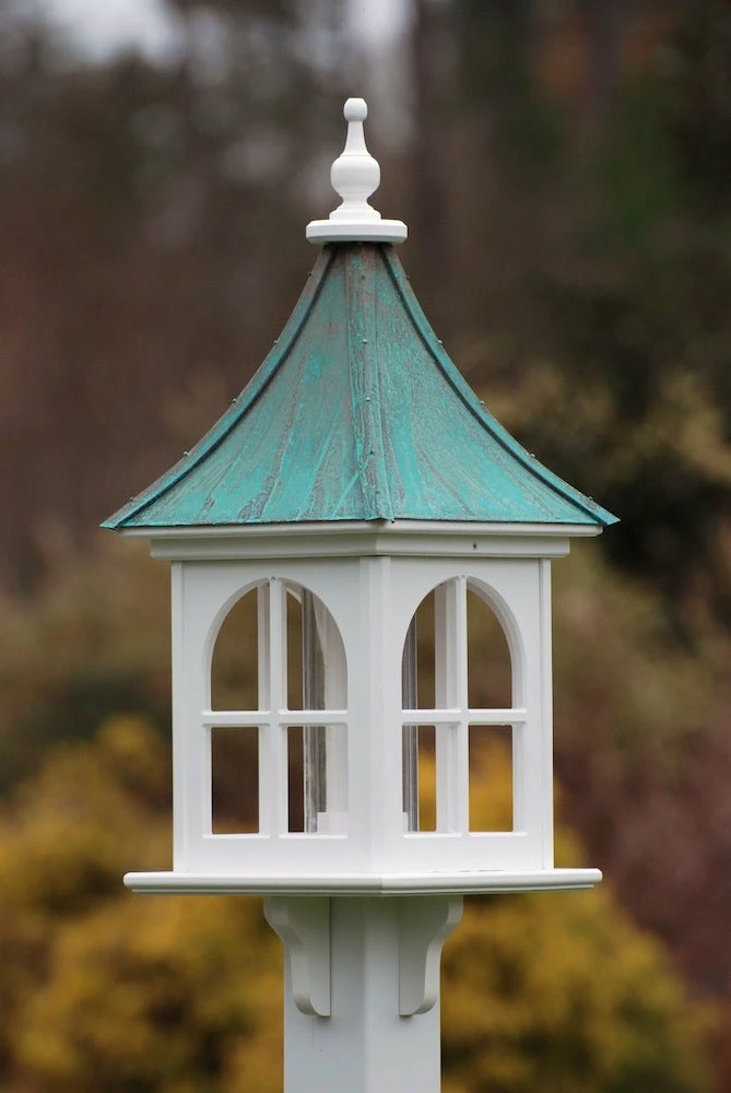 The Birdhouse Chick Copper Roof Bird Feeder Gentle Slope - 28x12