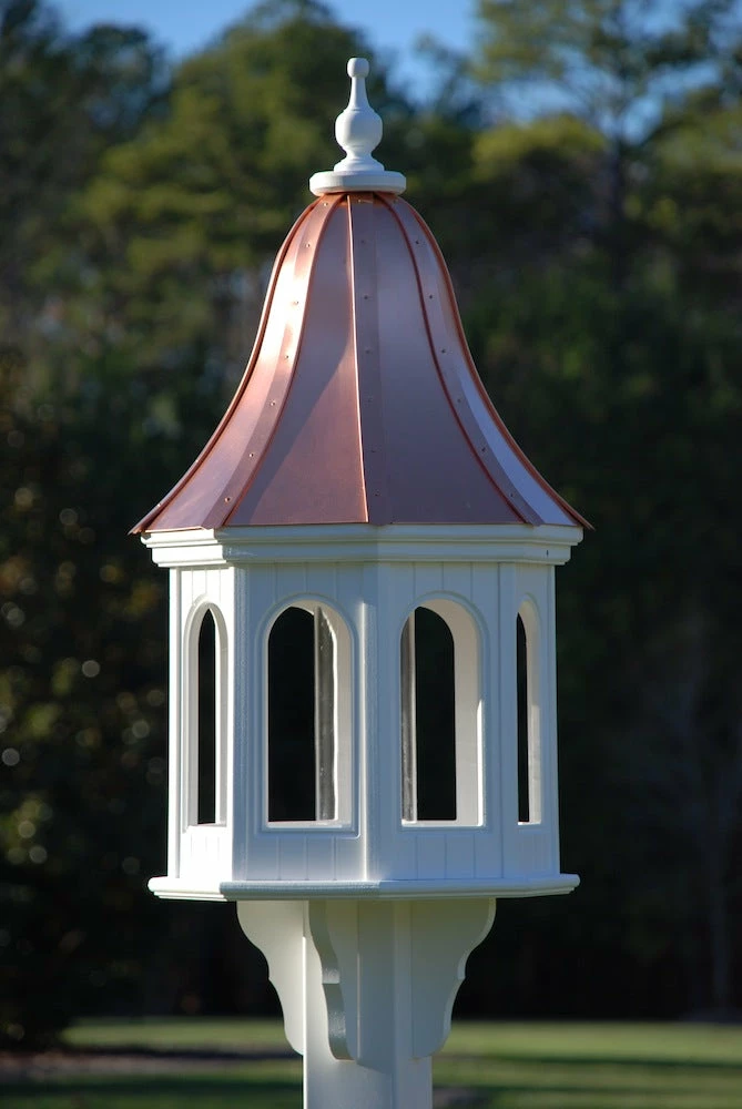 The Birdhouse Chick Copper Roof Bird Feeders Copper Roof Bird Feeder Gazebo Style - 42x16
