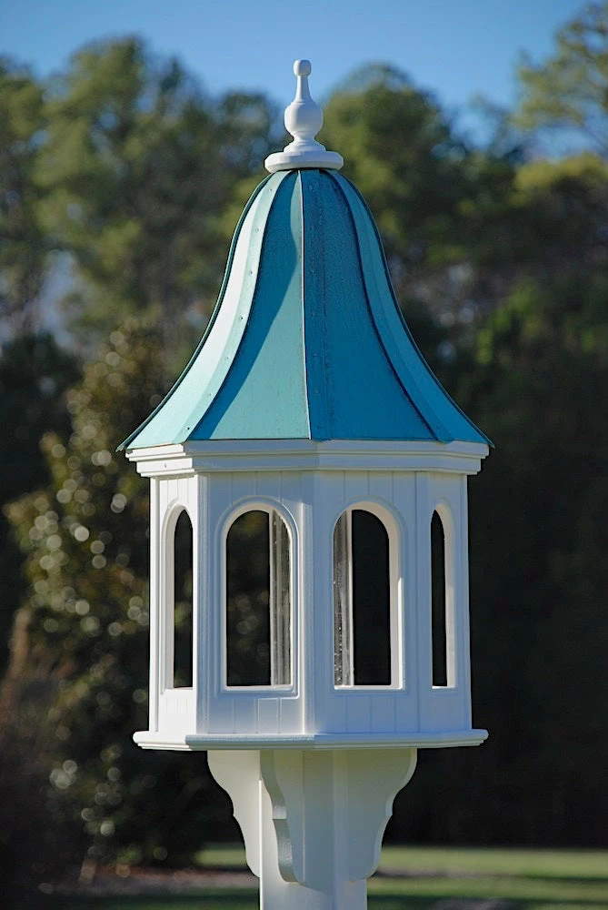 The Birdhouse Chick Copper Roof Bird Feeders Copper Roof Bird Feeder Gazebo Style - 42x16