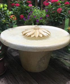 The Birdhouse Chick Bubbling Flower Birdbath Fountain