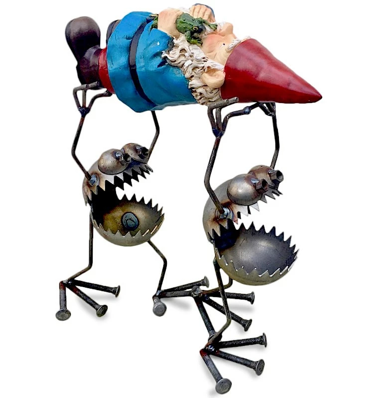 Sugar Post Gnome Go Home Statuary & Sculpture