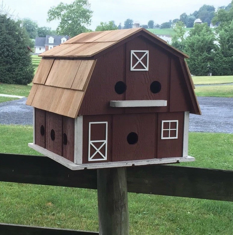 Home Bazaar Purple Martin Barn 12-Nest Church Birdhouses, Vintage-Rustic
