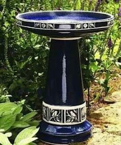 Burley Clay Zanesville Bird Bath With Locking Top- 2 Colors