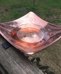 The Birdhouse Chick Solid Copper Deck-Mount Bird Bath Deck & Ground Bird Baths