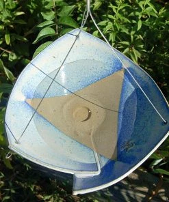 Anthony Stoneware Stoneware Hanging Bird Bath 10" Blue Or White